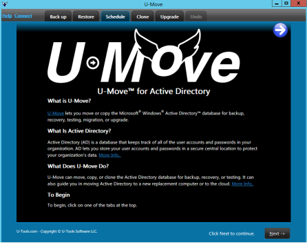 Click to see a larger screen shot of U-Move version 2